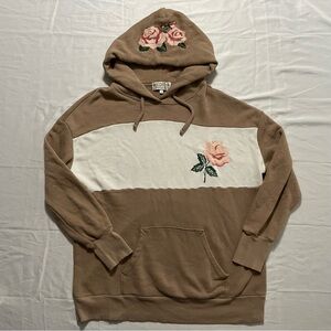 Vintage WILDFOX Hoodie Sweatshirt Embroidered Flower Pullover Floral Women’s S